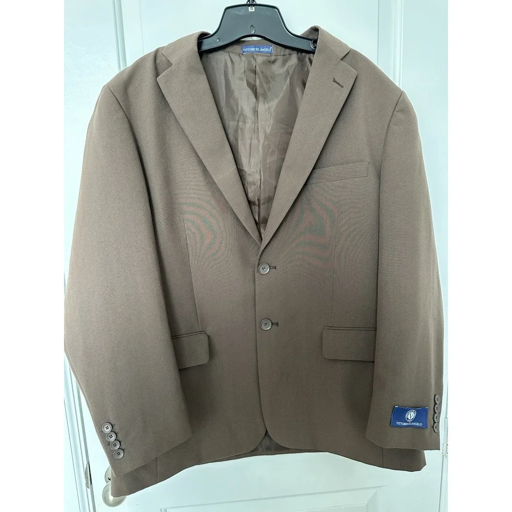 Vittorio St. Angelo Men's Sz 42 R Thin Blazer Jacket Brown Nwt